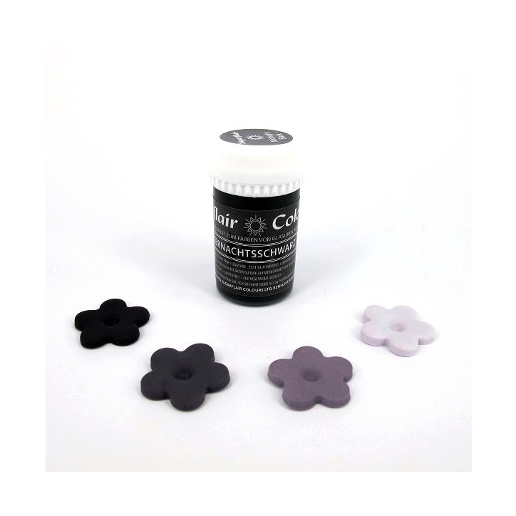 Gel Food Colour Black Sugarflair Colours - Paste Pastel Black - Midnight Black, 25g | Bakeria