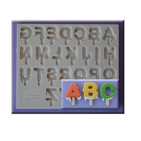 Alphabet Moulds Lolly Alphabet Silicone Mold – Ice Cream Design Letters for Cupcakes & Cakes 🍦