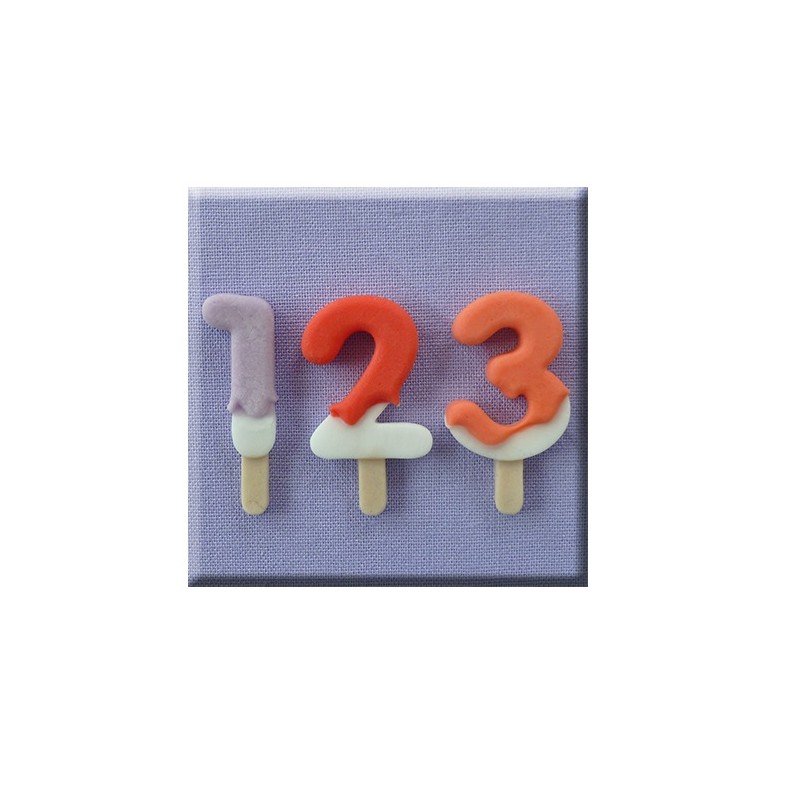Alphabet Moulds Lolly Numbers Silicone Mould, 29mm