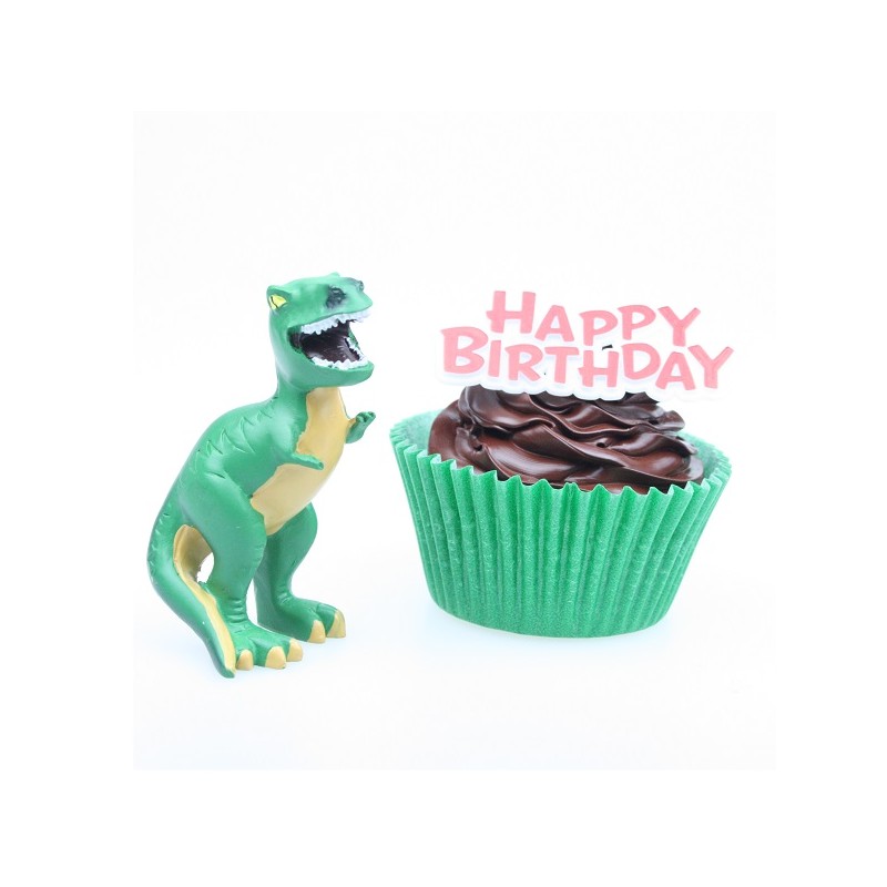 Anniversary House Dinosaur Cake Topper with Happy Birthday Motto