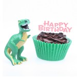 Anniversary House Dinosaur Cake Topper with Happy Birthday Motto