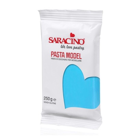 Saracino Zucker Modellierpaste Blau - Glutenfrei -  SARACINO Modellierpaste - Hellblau 250g