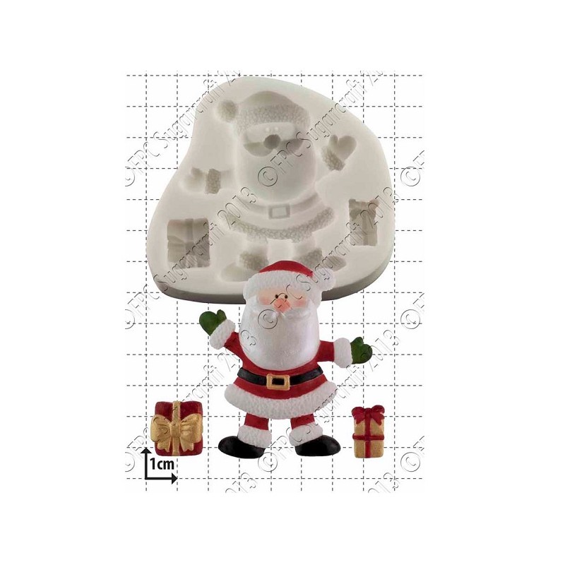 Santa and Gifts Sugarcraft Silicone Mould