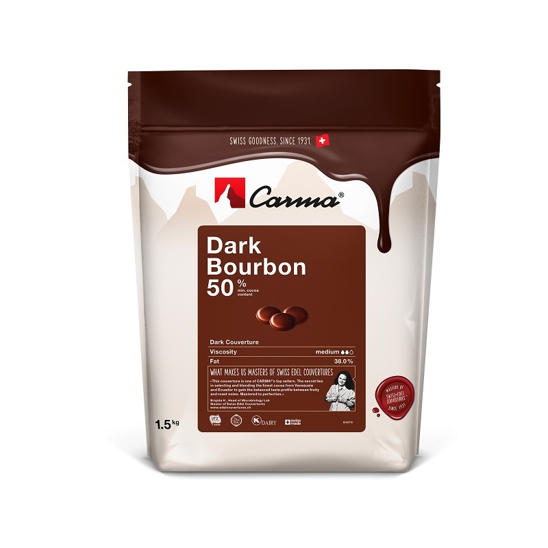 Carma Dark Chocolate Dark Bourbon Couverture 50%, 1500g