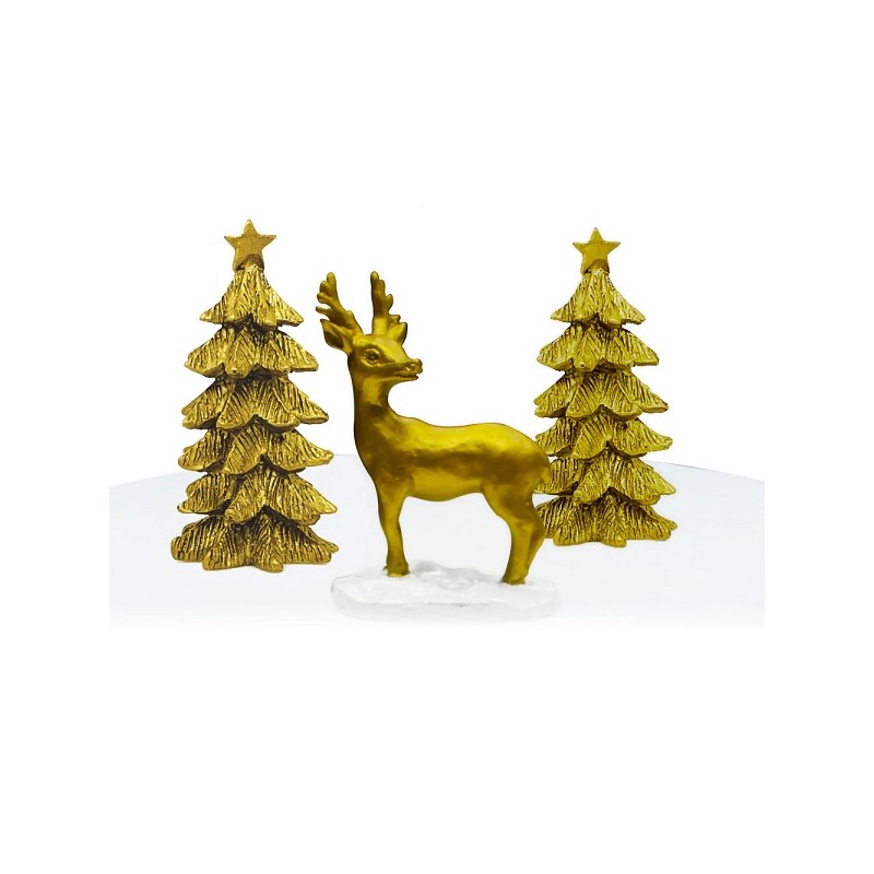 Anniversary House Golden Stag Scene Topper Set 3-pcs