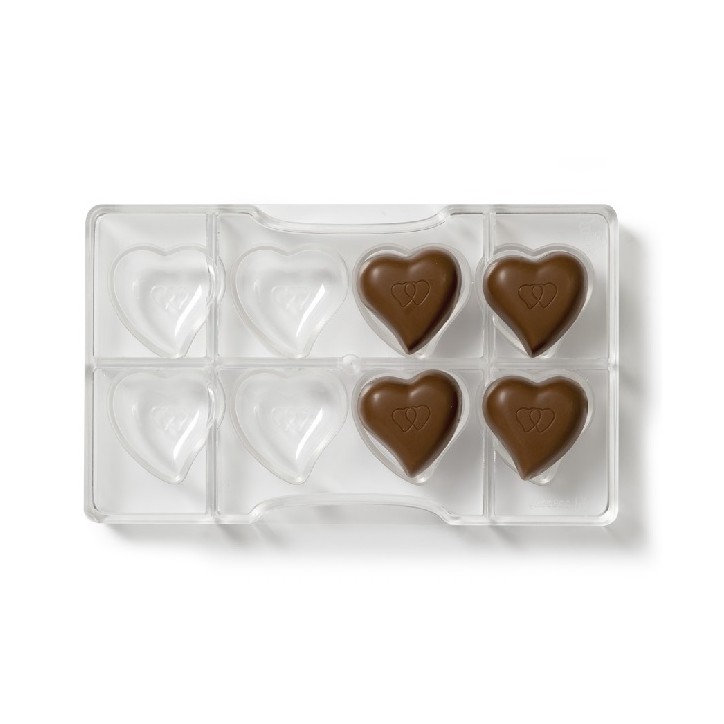 Decora Heart Chocolate Mold – Curved Polycarbonate Praline Mold