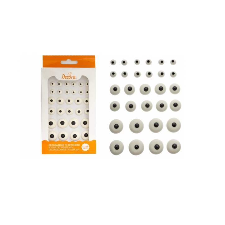 30 SUGAR EDIBLE EYES - MIXED SIZES