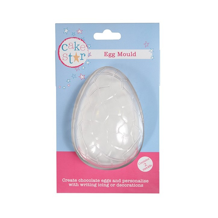 Cake Star Medium Chocolate Egg Mould – 2 Halves, 11cm Cake Star Medium Chocolate Egg Mould – 2 Halves, 11cm