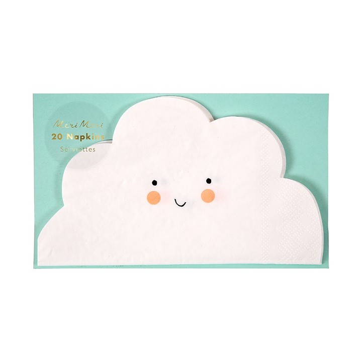 Meri Meri Wolken Servietten – 20 Stück für Einhorn- & Regenbogenparty