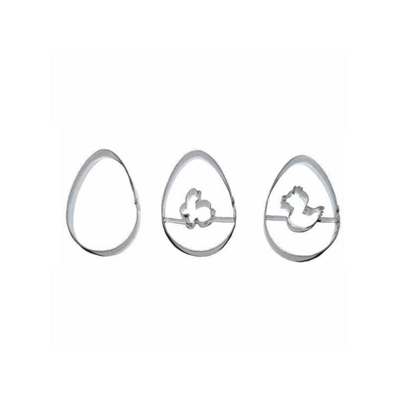 Easter Egg Linzer Cookie Cutter Set, 3 pcs