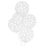 Balloons Dots White, 5 pcs