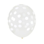 Ballon Tupfen Weiss, 5 Stück