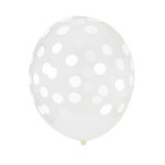 Balloons Dots White, 5 pcs