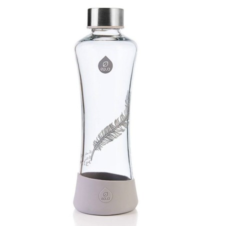 EQUA Esprit Feather Glasflasche – Trinkflasche mit Feder-Design 550ml