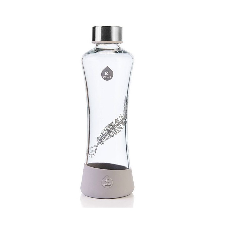 EQUA Esprit Feather Glass Bottle – 550ml Sustainable Water Bottle EQUA Esprit Feather Glass Bottle – 550ml Sustainable Water Bottle