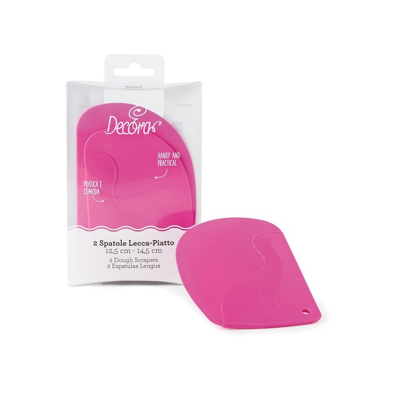 Decora Pink Dough Scraper Set, 2 pcs