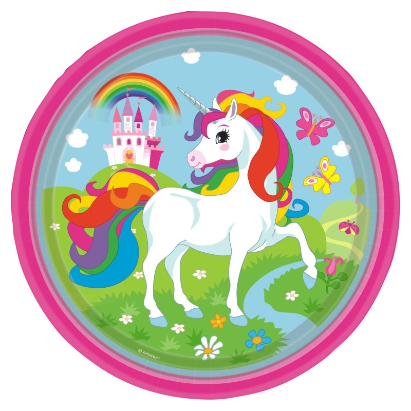 Amscan Magic Unicorn Paper Plates, 8 pcs