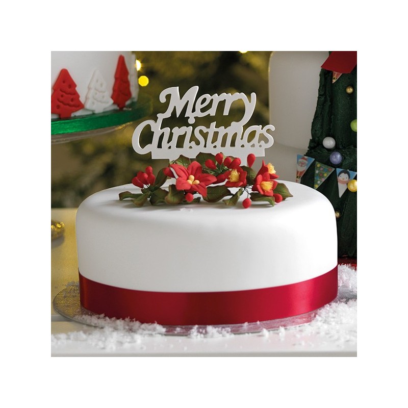 Gumpaste Cake Topper Merry Christmas
