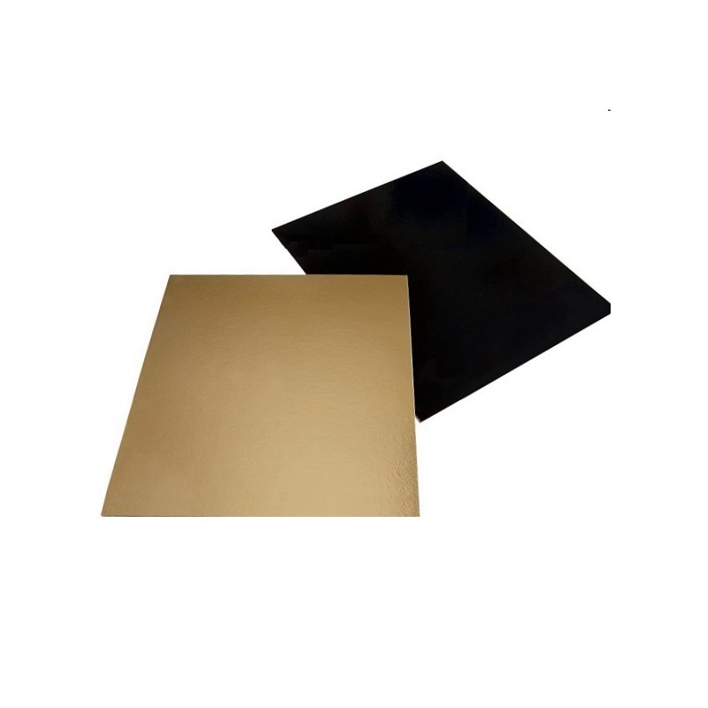 Decora Rectangular Cake Card Gold/Black, 30x40cm