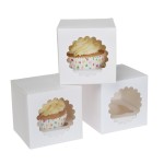 House of Marie Single Cupcake Box white, 3pcs