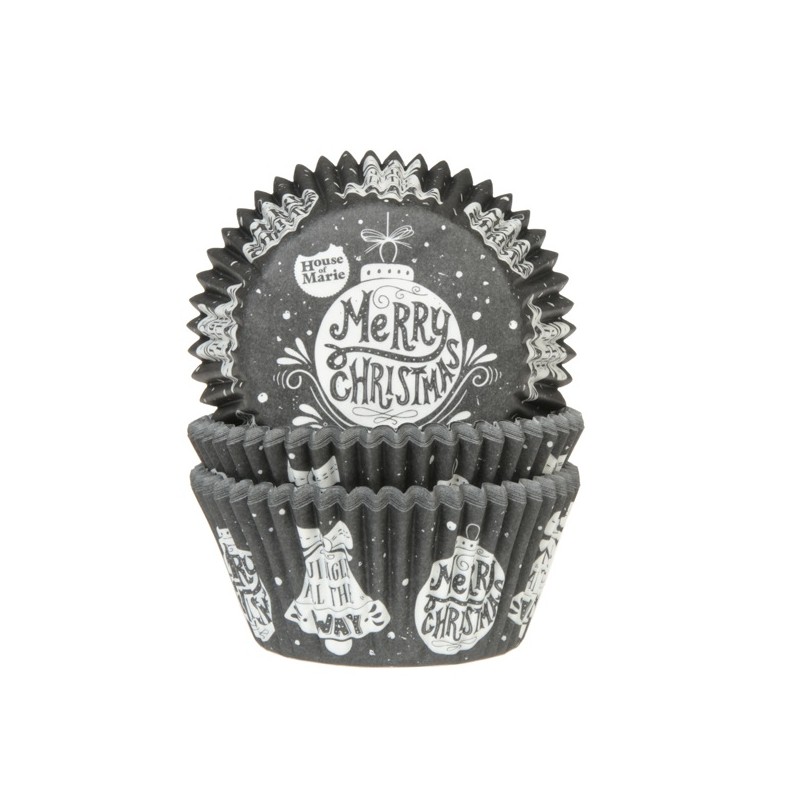 House of Marie Cupcake Liners Blackboard Christmas, 50pcs