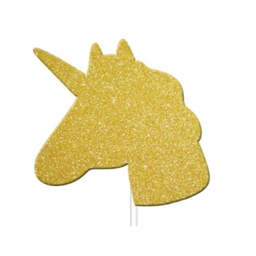 Gold Glitter Unicorn Cupcake Toppers 5026281921396
