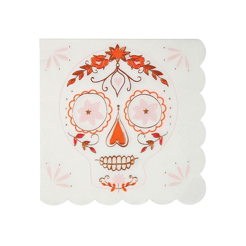 Meri Meri Sugar Skull Cocktail Napkins, 16 pcs