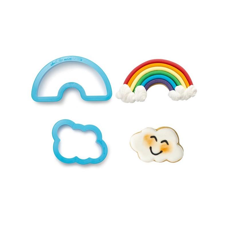 Decora Rainbow & Cloud Cookie Cutters, 2 pcs