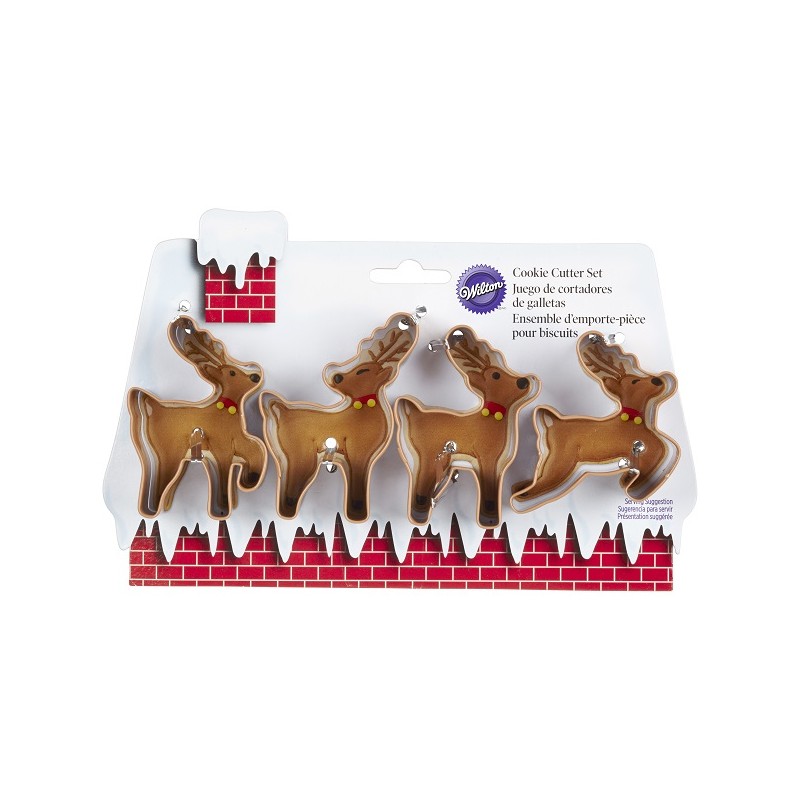 Wilton Christmas Reindeer Cookie Cutter Set, 4 pcs