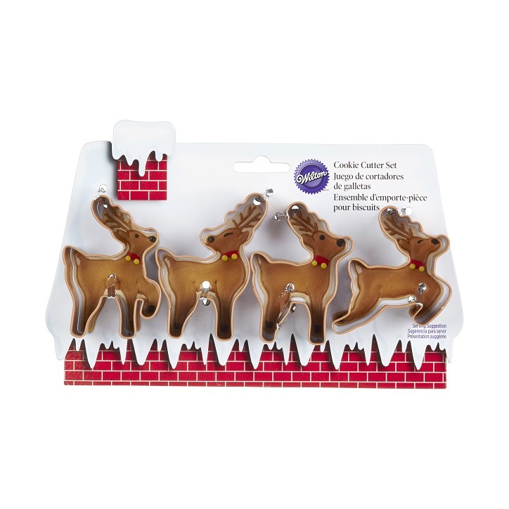 Wilton Prancing Reindeer Cookie Cutter Set, 4 pcs Wilton Prancing Reindeer Cookie Cutter Set, 4 pcs