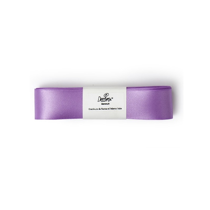 Decora Double Satin Ribbon Lilac, 25mm x 3m