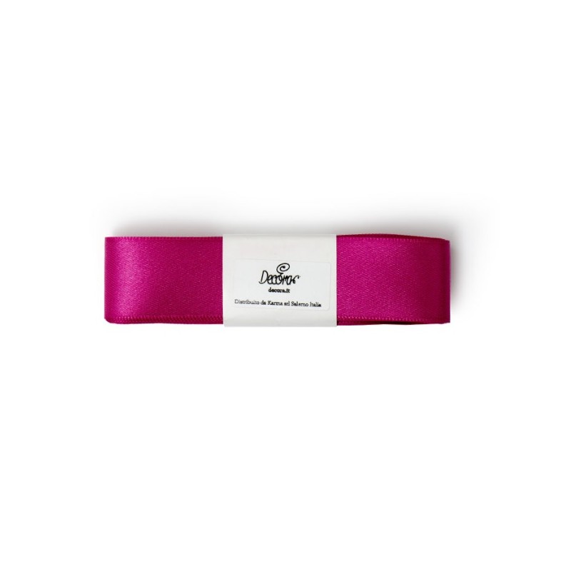 Decora Double Satin Ribbon Fuchsia, 25mm x 3m