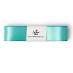 Decora Double Satin Ribbon Teal Blue, 25mm x 3m