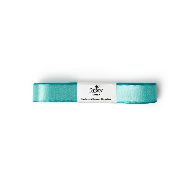 Decora Double Satin Ribbon Teal Blue, 15mm x 5m