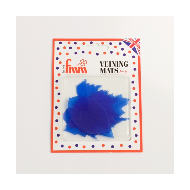 FMM Veining Mat Set 1 – 4 Präge-Matten für Blüten & Blätter aus Fondant