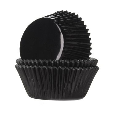 Cupcakeförmchen Schwarz Glänzend
