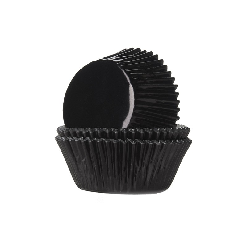 Bakeria Cupcake Förmchen Metallic Schwarz, 64 Stück