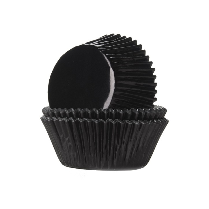 Black metallic cupcake cases - baking cups for special occasions Black metallic cupcake cases - baking cups for special occasions
