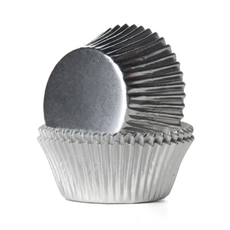 Silberne Folien Cupcakeförmchen - Glamouröse Backförmchen - Bakeria.ch