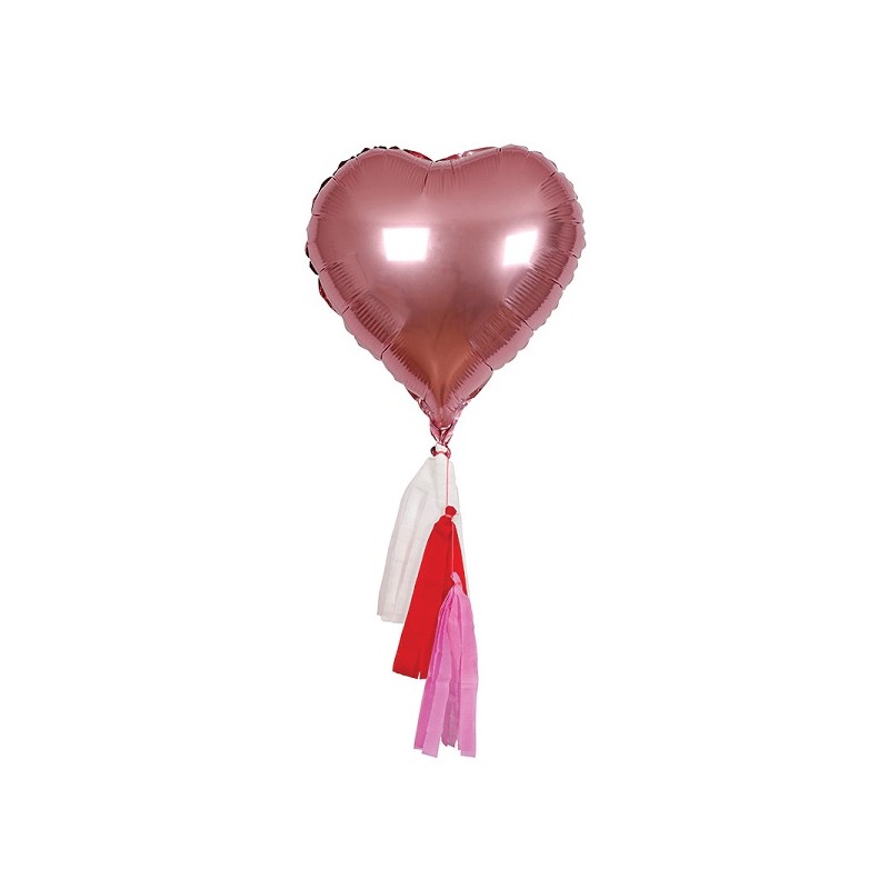 Meri Meri Valentines Heart Foil Balloon Kit, 6pcs