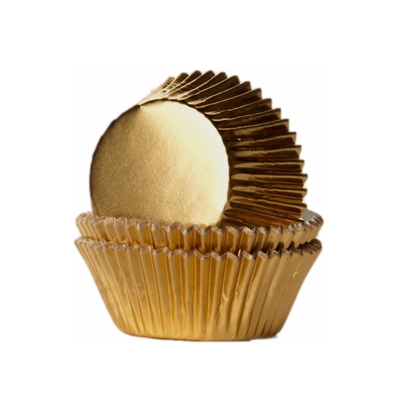 Bakeria Cupcake Förmchen Metallic Gold, 64 Stück