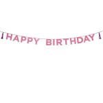 Talking Tables Happy Birthday Pink Glitter Banner, 3 Meter