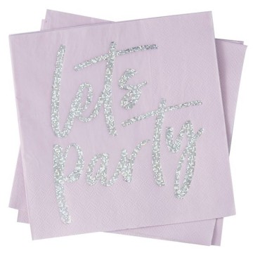 Iridescent Foiled Lets Party Paper Napkins