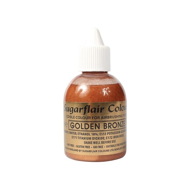 Sugarflair Airbrush Colour Golden Bronze, 60ml