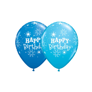 Happy Birthday Luftballon Set Blau