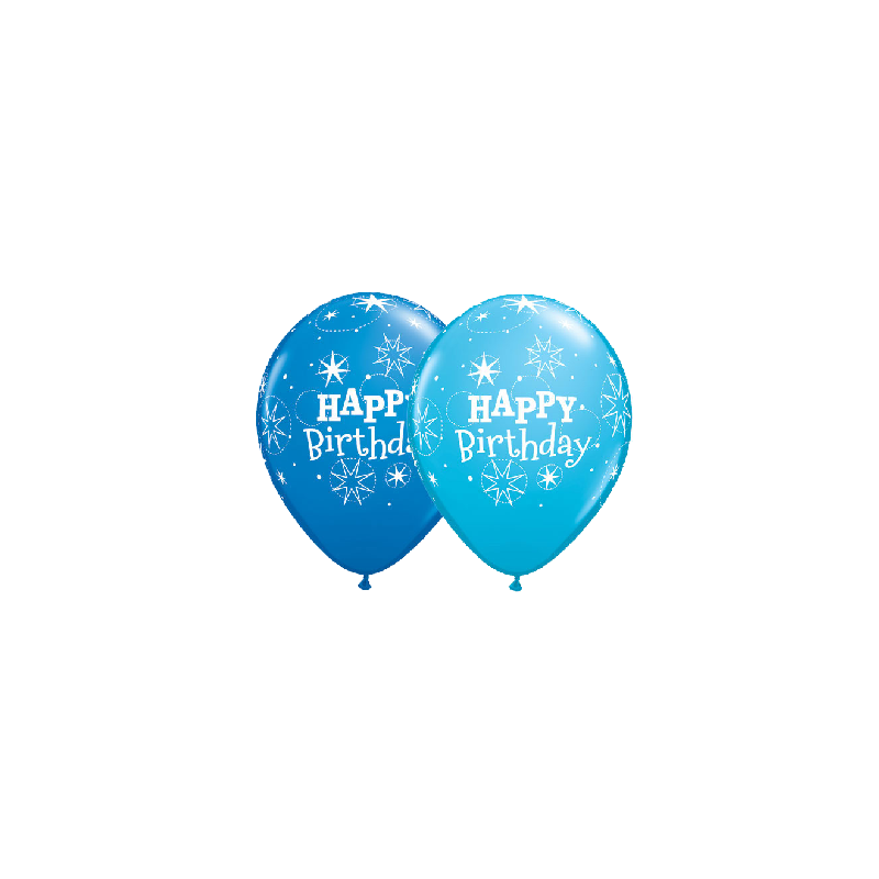 Happy Birthday Balloons Blue, 25 pcs