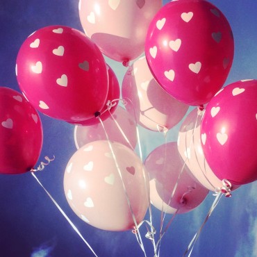 Pink/Rosa Luftballons Herzen