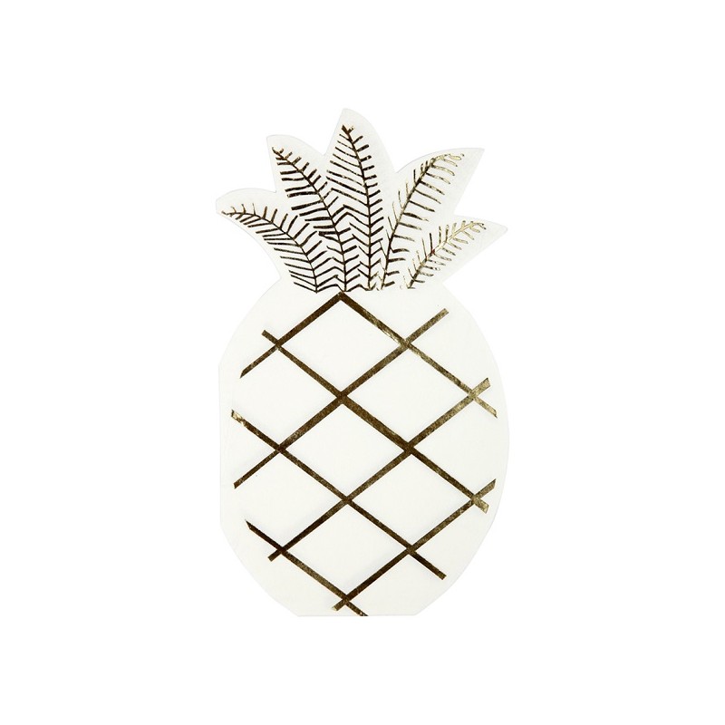 Meri Meri Pineapple Shaped Napkins, 16 pcs