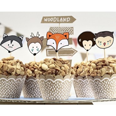 Woodland Cupcake Kit Wrapper & Picks