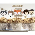 PartyDeco Woodland Cupcake Picks & Wrapper Set, 6 Stück